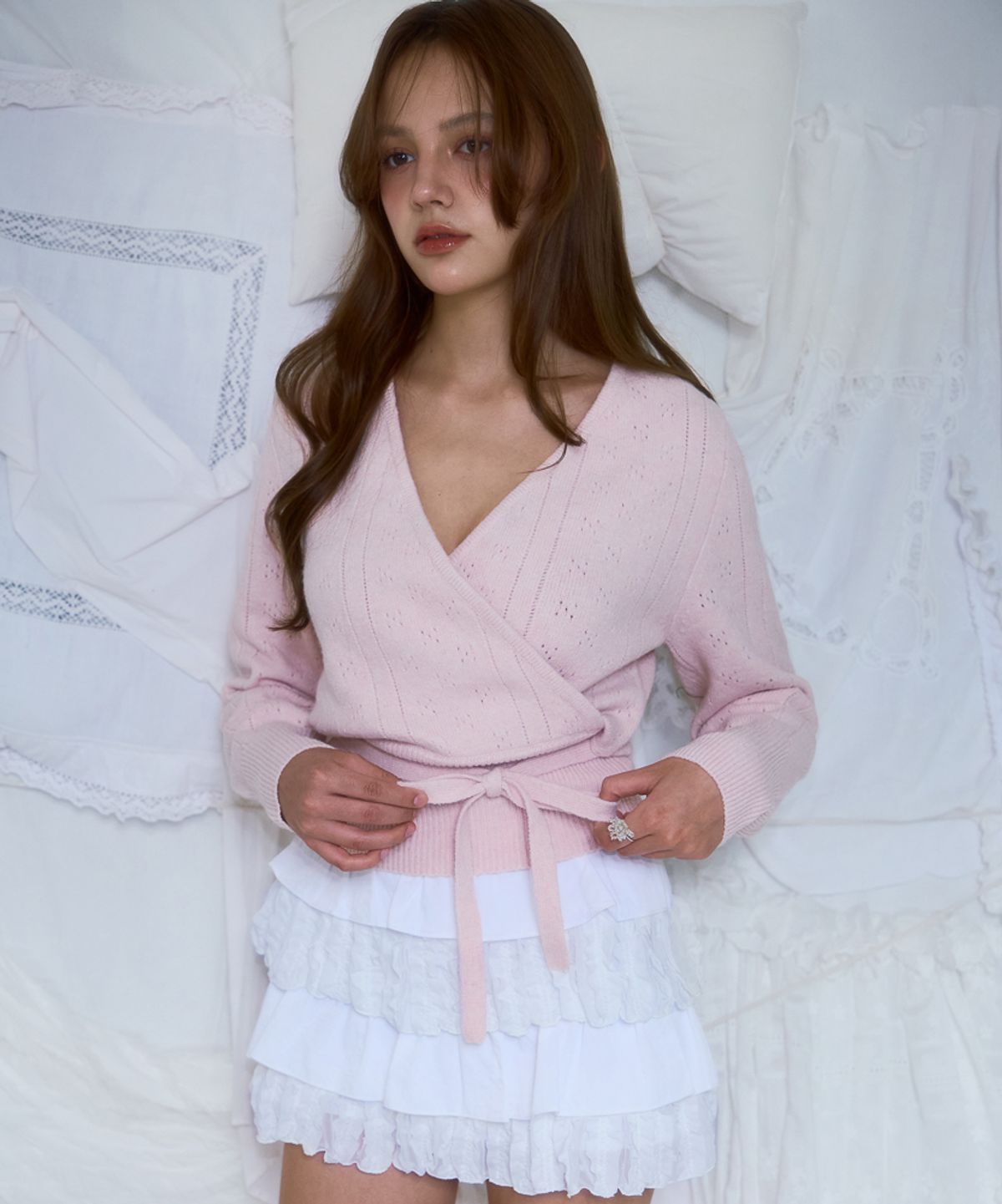 로제프란츠(ROSEFRANTZ) Muse Wrap Rib Knit [Pink]