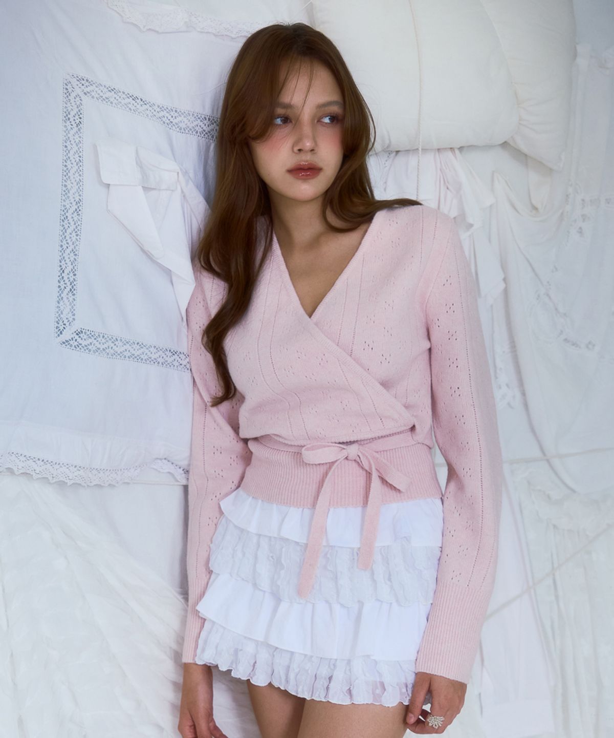 로제프란츠(ROSEFRANTZ) Muse Wrap Rib Knit [Pink]