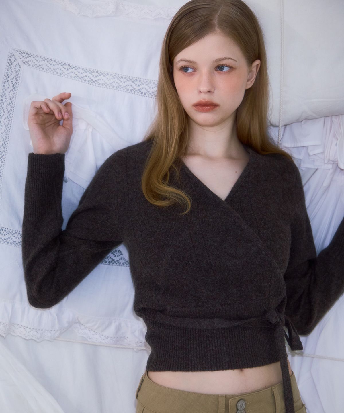 로제프란츠(ROSEFRANTZ) Muse Wrap Rib Knit [Brown]