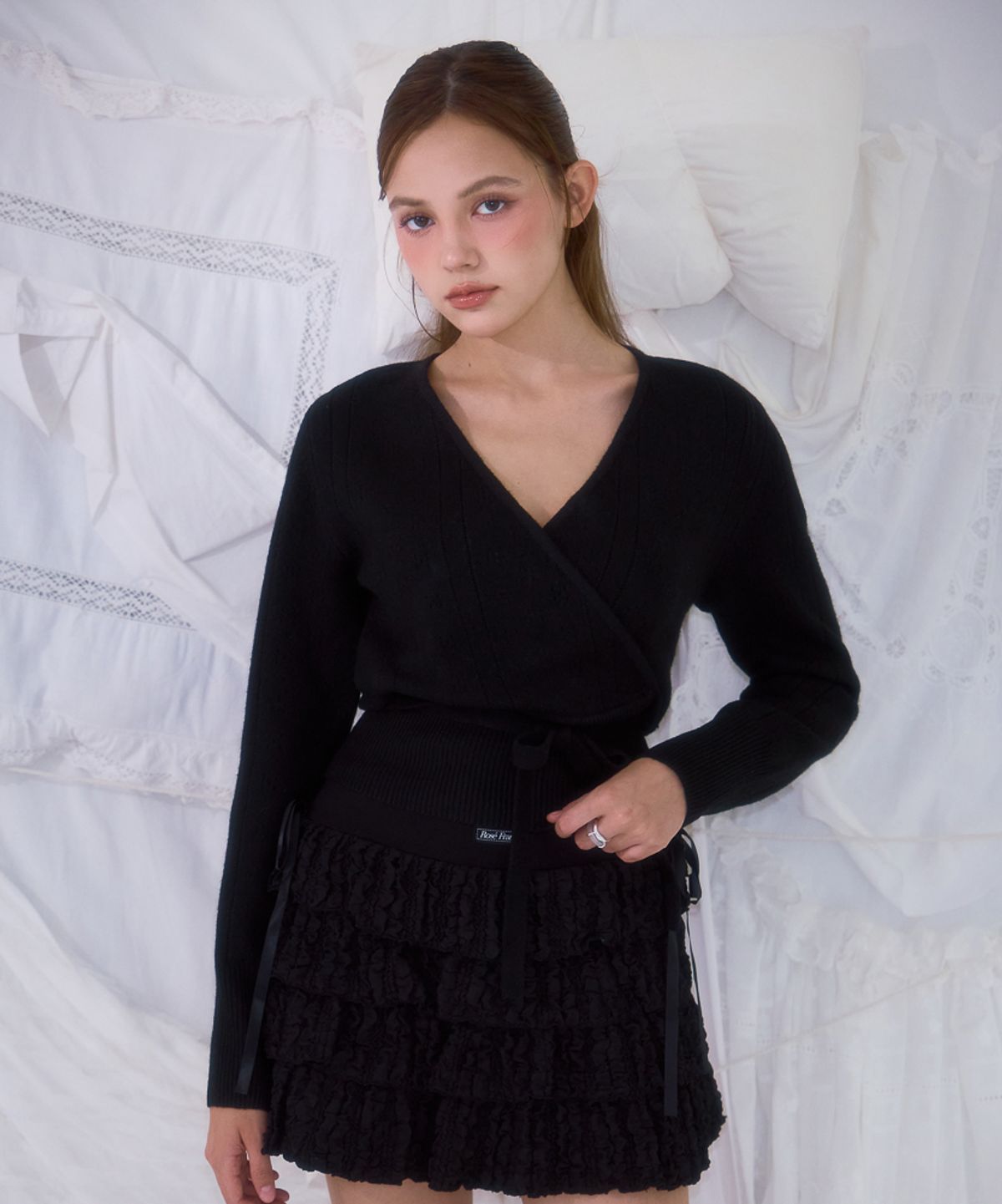 로제프란츠(ROSEFRANTZ) Muse Wrap Rib Knit [Black]