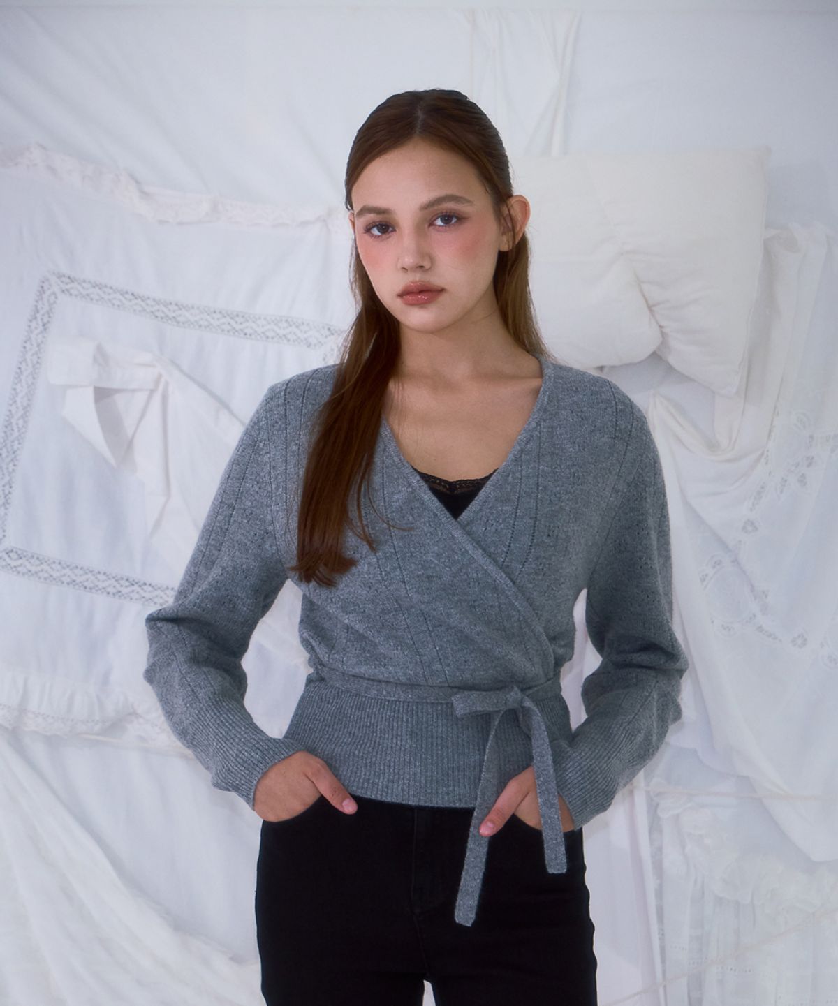 로제프란츠(ROSEFRANTZ) Muse Wrap Rib Knit [Gray]