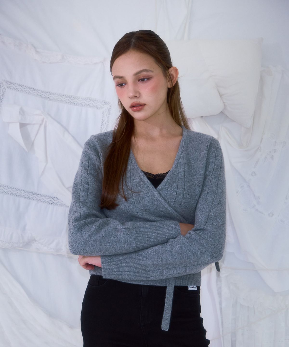로제프란츠(ROSEFRANTZ) Muse Wrap Rib Knit [Gray]