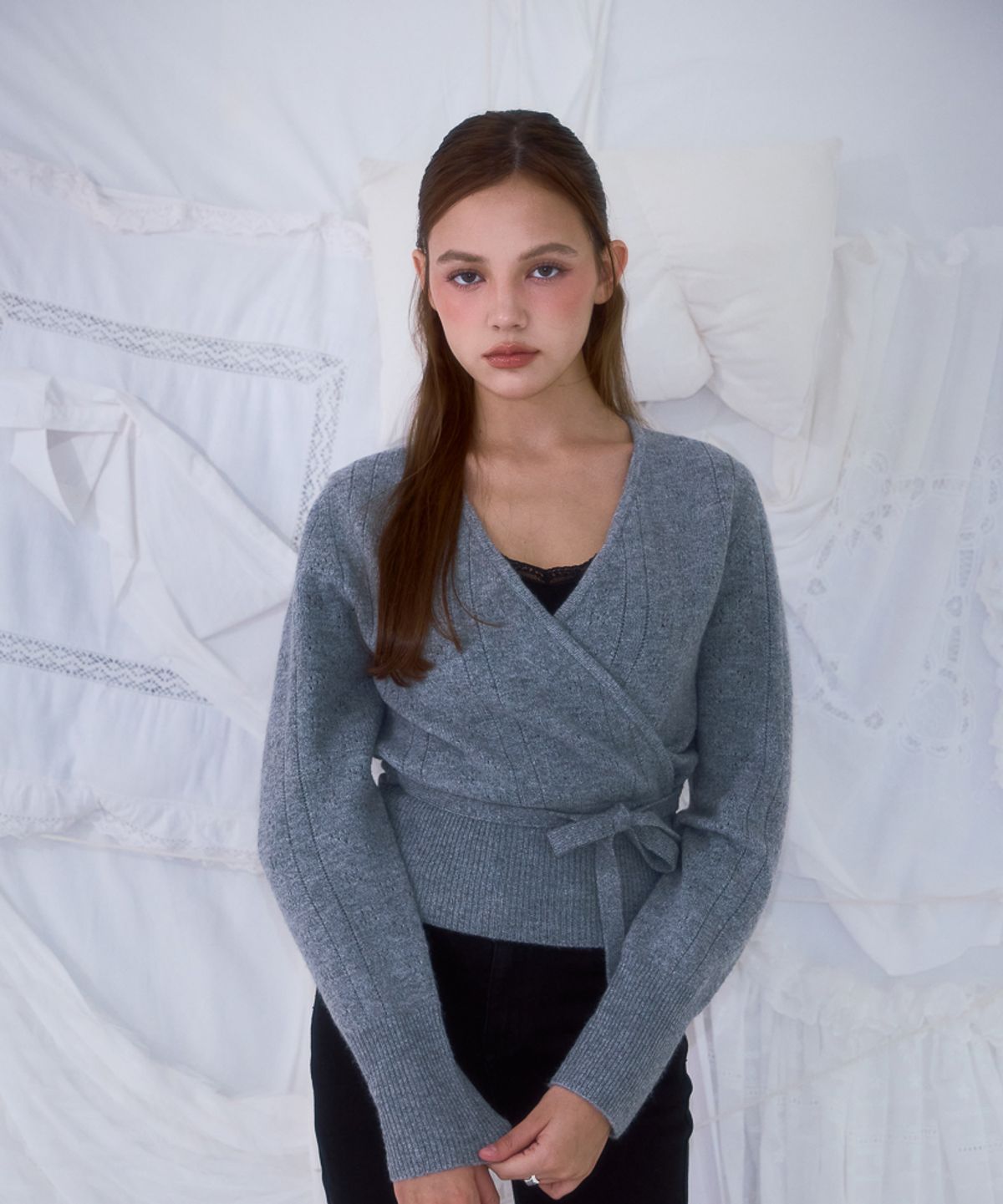 로제프란츠(ROSEFRANTZ) Muse Wrap Rib Knit [Gray]