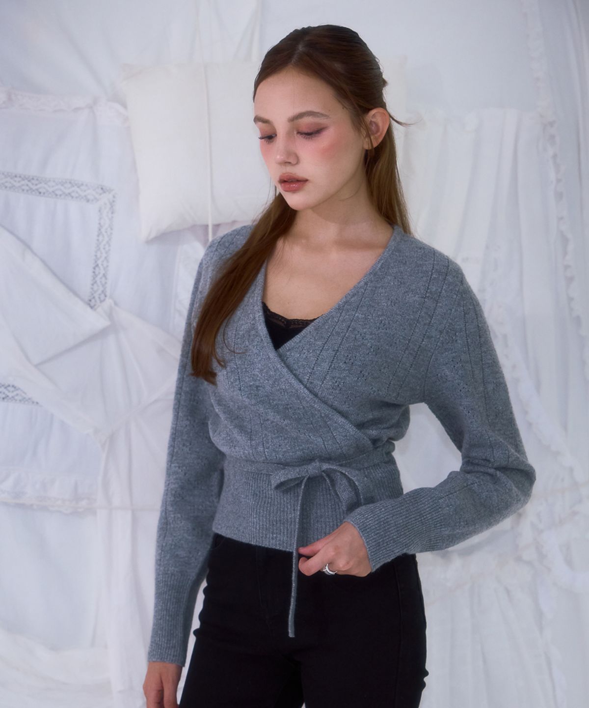 로제프란츠(ROSEFRANTZ) Muse Wrap Rib Knit [Gray]