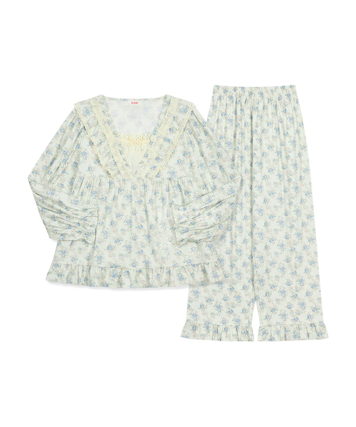 울랄라파자마(ULLALA PAJAMAS) 이델라 긴팔 투피스 크림 (21수)