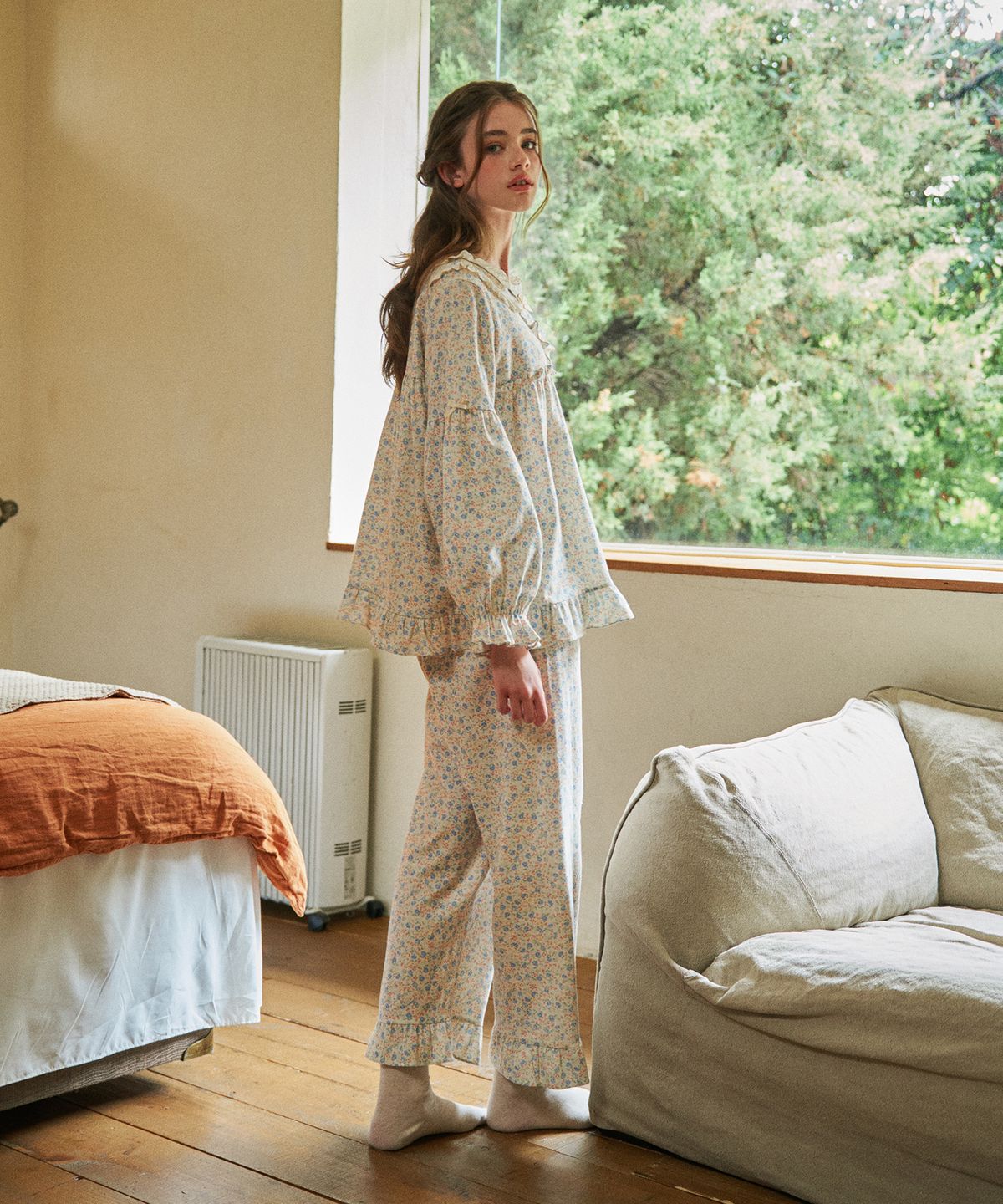 울랄라파자마(ULLALA PAJAMAS) 레니아 긴팔 투피스 크림 (21수)