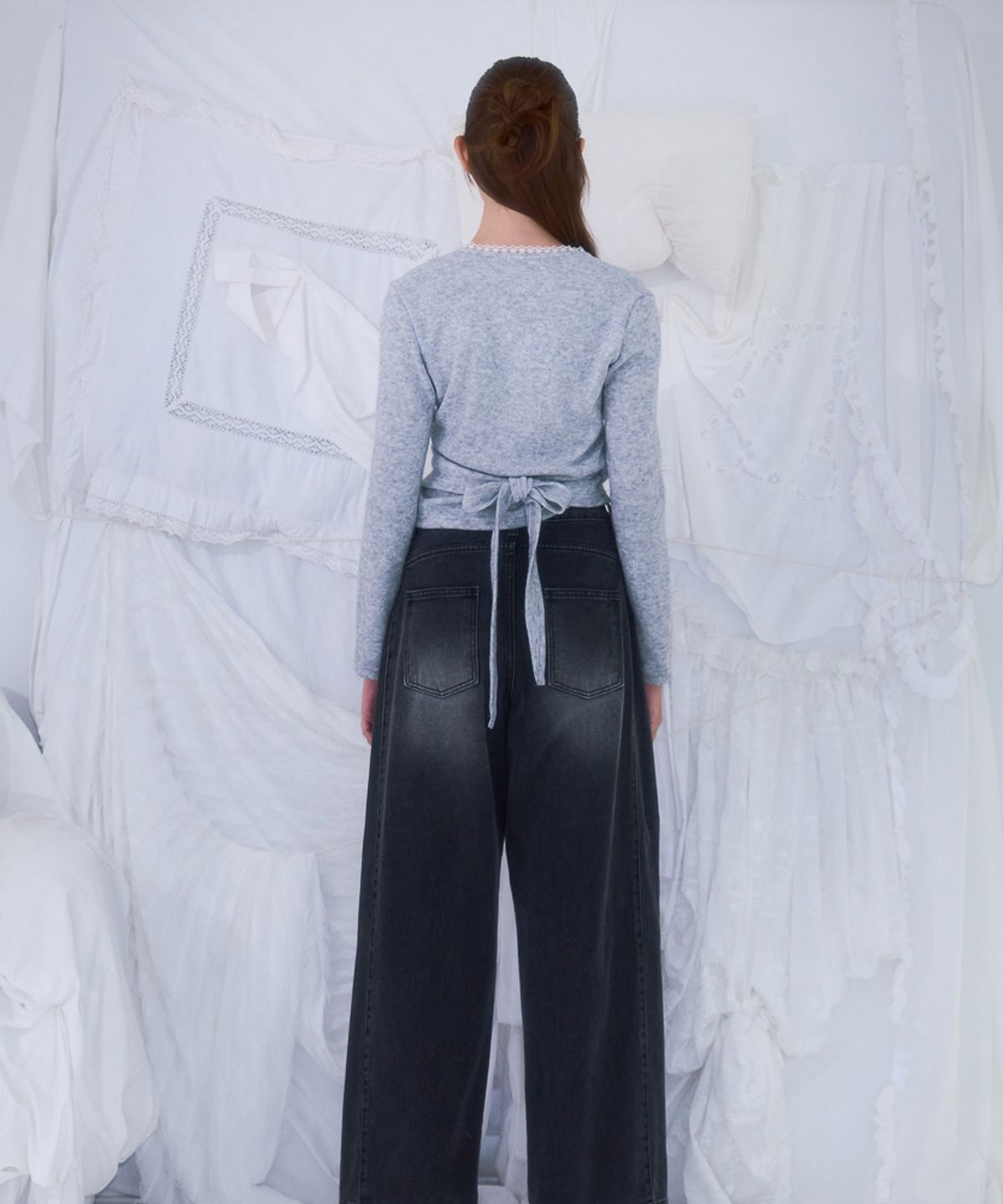 로제프란츠(ROSEFRANTZ) Lace Line Wrap Long Sleeve [Gray]