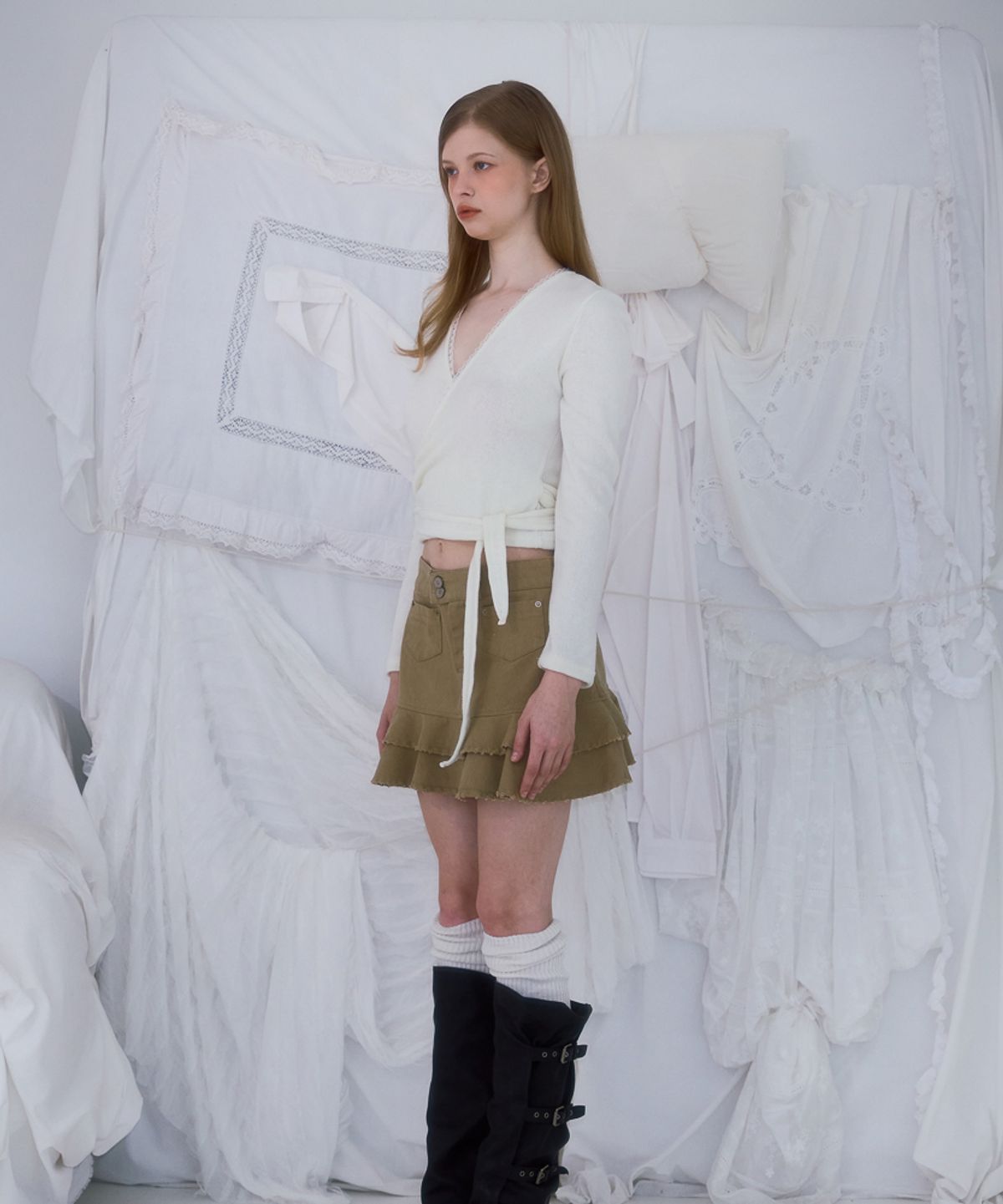 로제프란츠(ROSEFRANTZ) Lace Line Wrap Long Sleeve [Ivory]