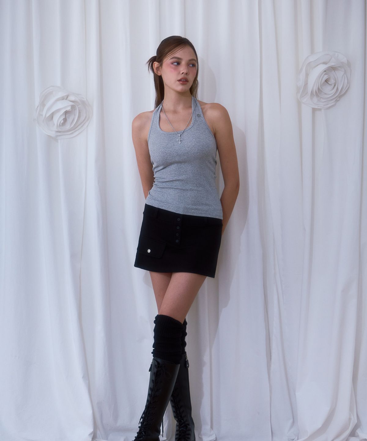 로제프란츠(ROSEFRANTZ) Soft Halter Sleeveless [Gray]