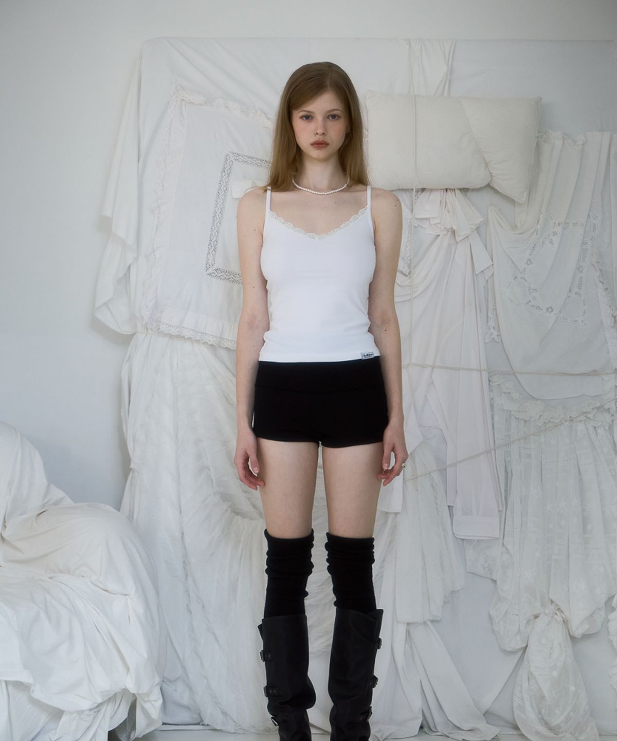 로제프란츠(ROSEFRANTZ) Lace Slim Sleeveless [Ivory]