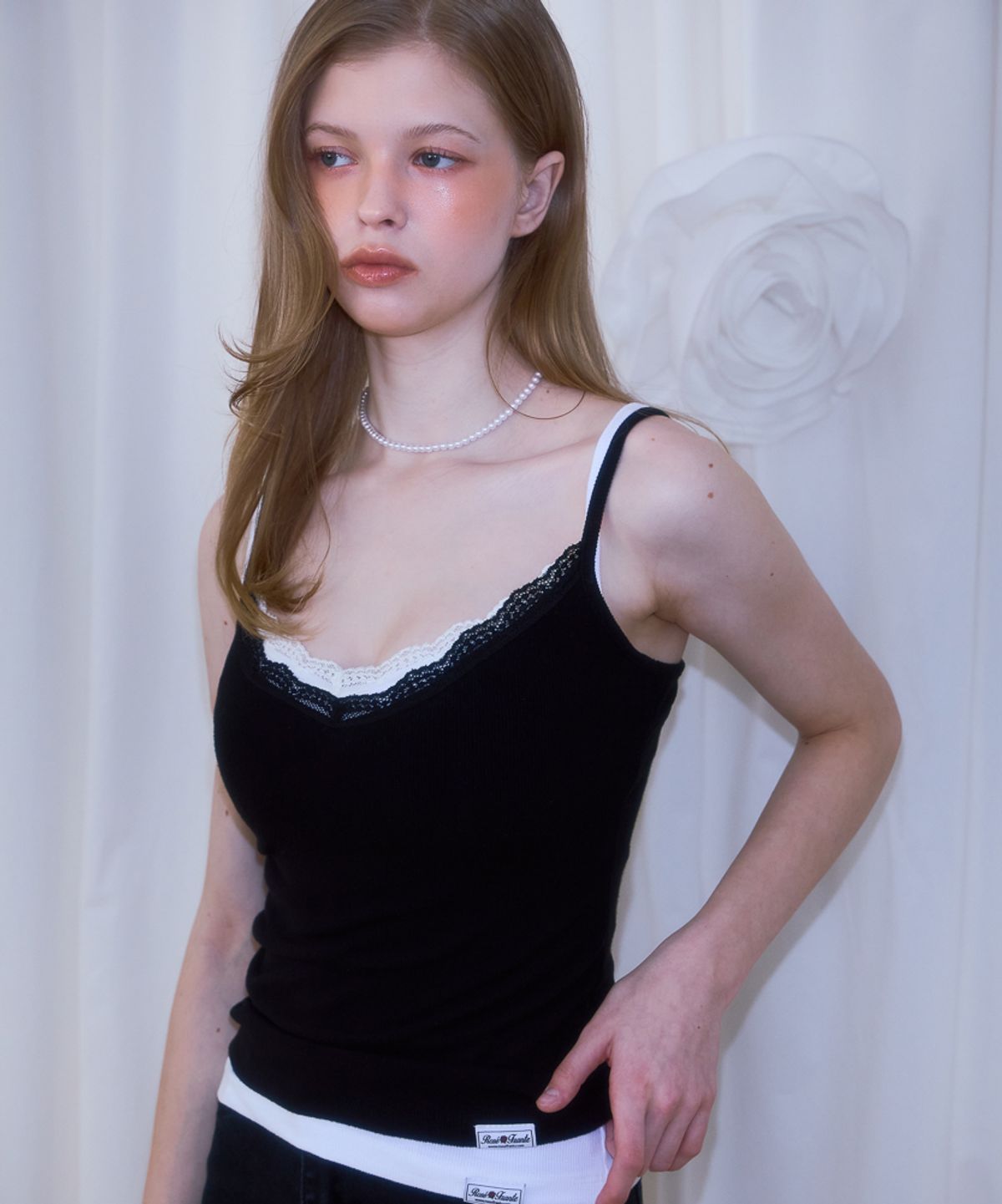로제프란츠(ROSEFRANTZ) Lace Slim Sleeveless [Black]