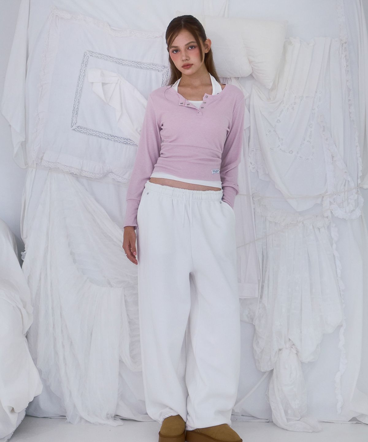 로제프란츠(ROSEFRANTZ) Back Point 2Way Sweatpants [Ivory]