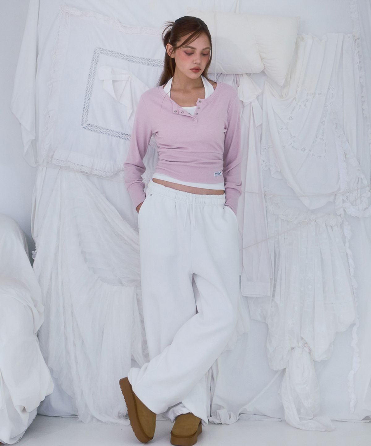 로제프란츠(ROSEFRANTZ) Back Point 2Way Sweatpants [Ivory]