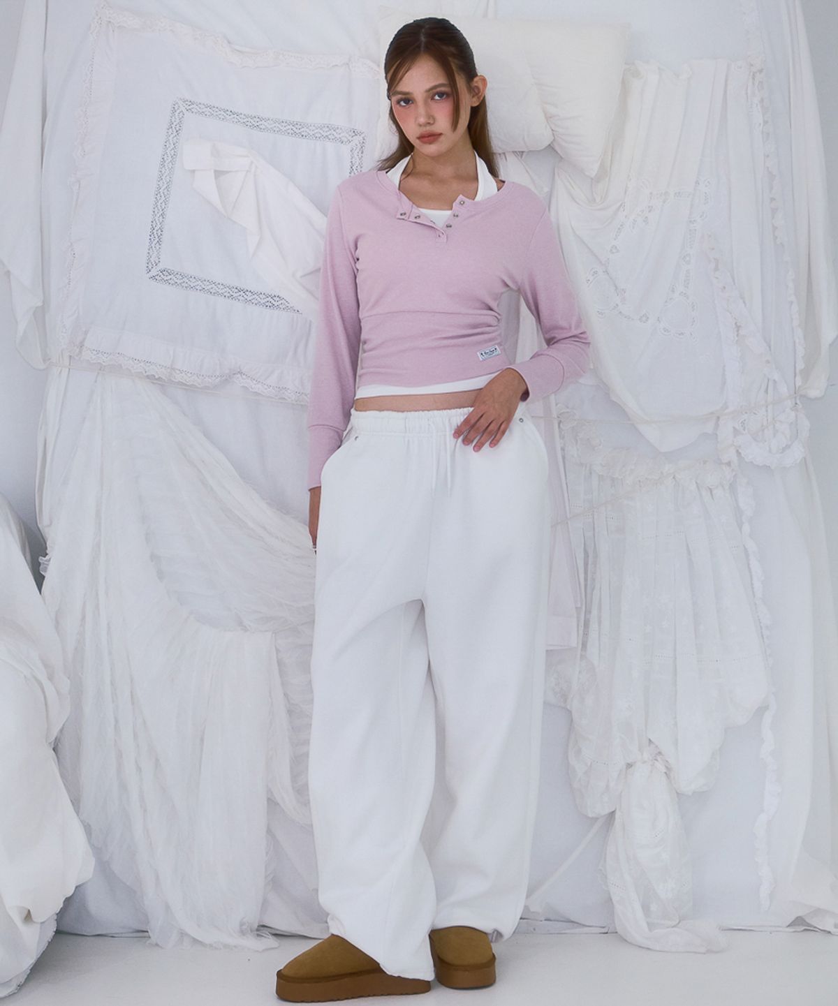 로제프란츠(ROSEFRANTZ) Back Point 2Way Sweatpants [Ivory]