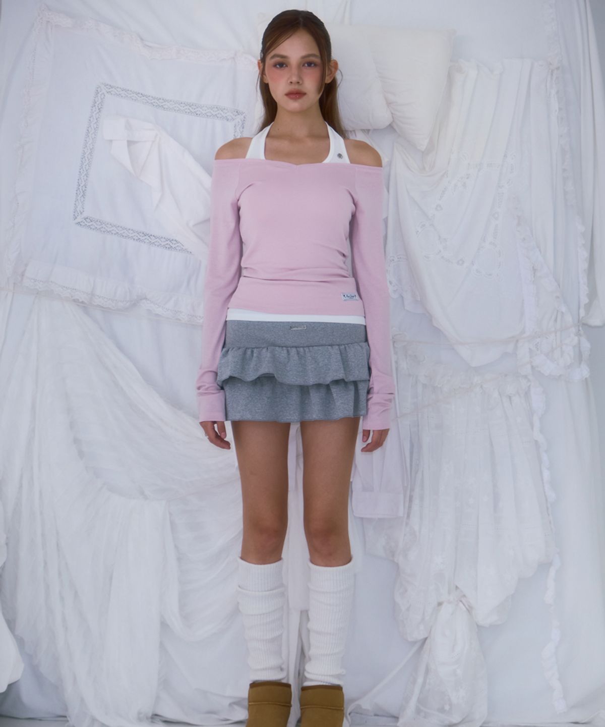 로제프란츠(ROSEFRANTZ) Cancan Sweat Mini Skirt [Gray]