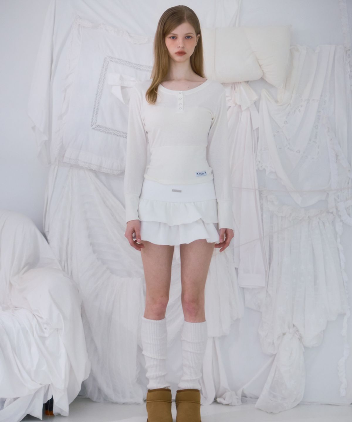 로제프란츠(ROSEFRANTZ) Cancan Sweat Mini Skirt [Ivory]