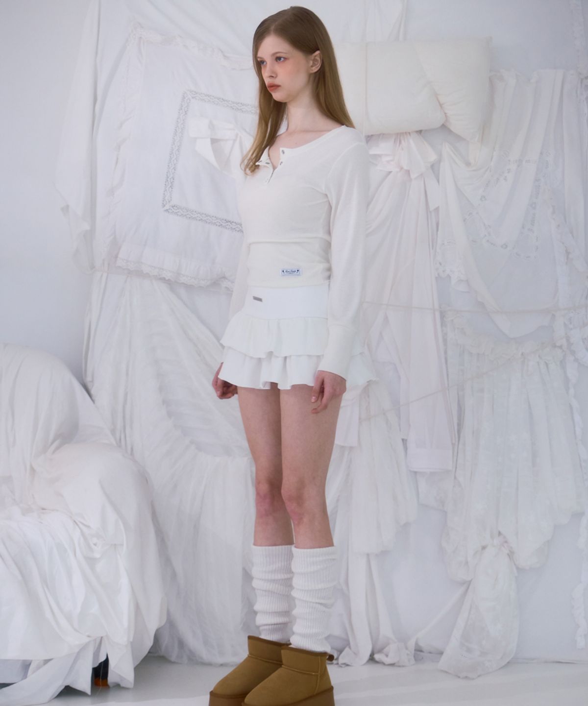 로제프란츠(ROSEFRANTZ) Cancan Sweat Mini Skirt [Ivory]