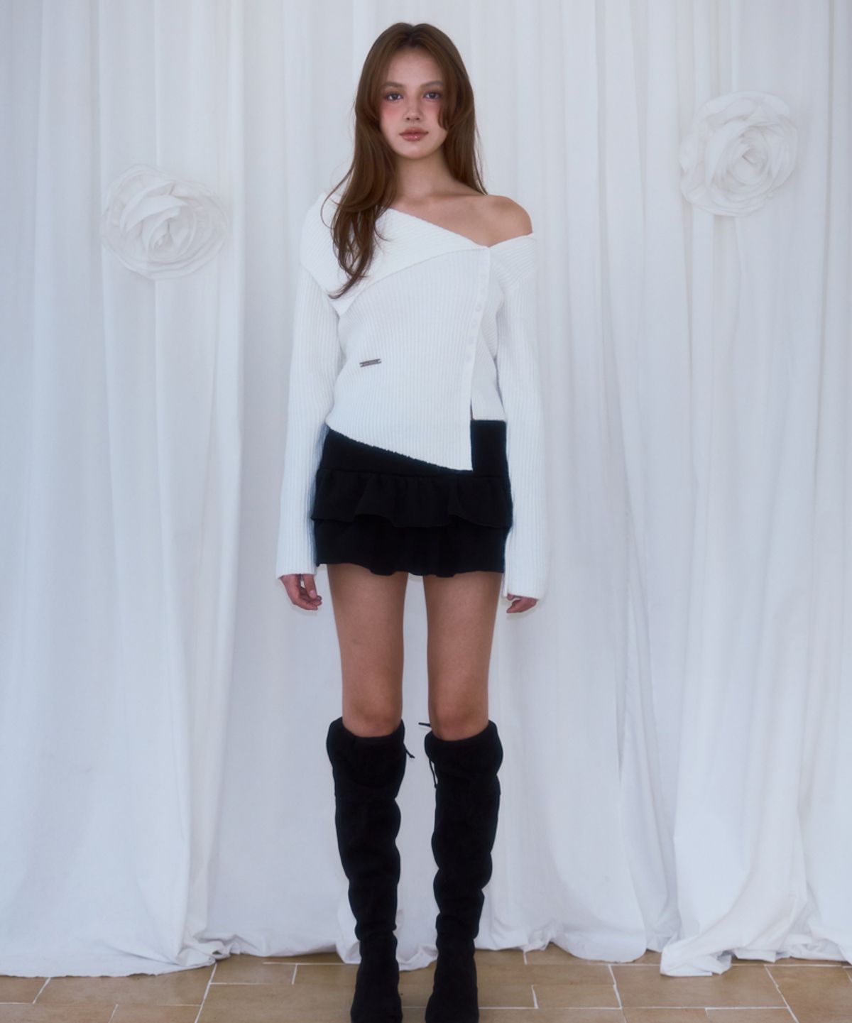 로제프란츠(ROSEFRANTZ) Cancan Sweat Mini Skirt [Black]