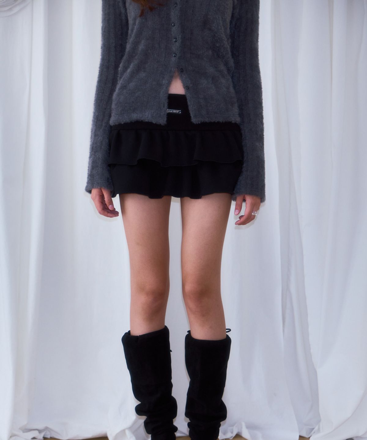 로제프란츠(ROSEFRANTZ) Cancan Sweat Mini Skirt [Black]