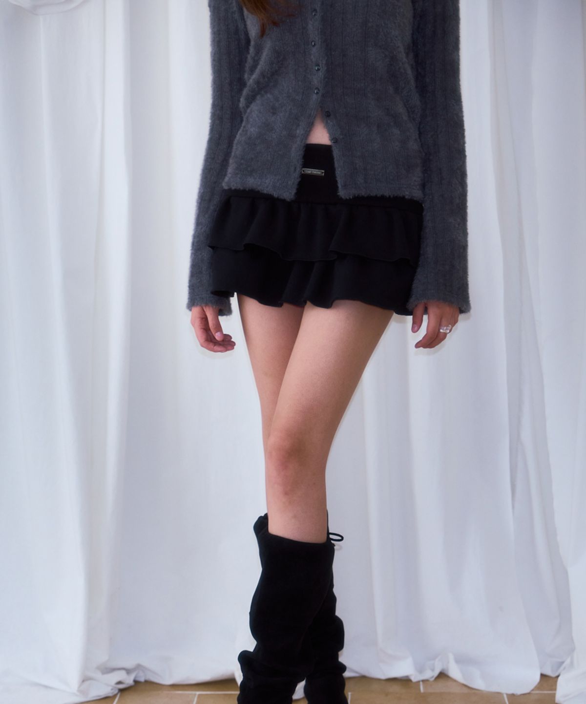 로제프란츠(ROSEFRANTZ) Cancan Sweat Mini Skirt [Black]