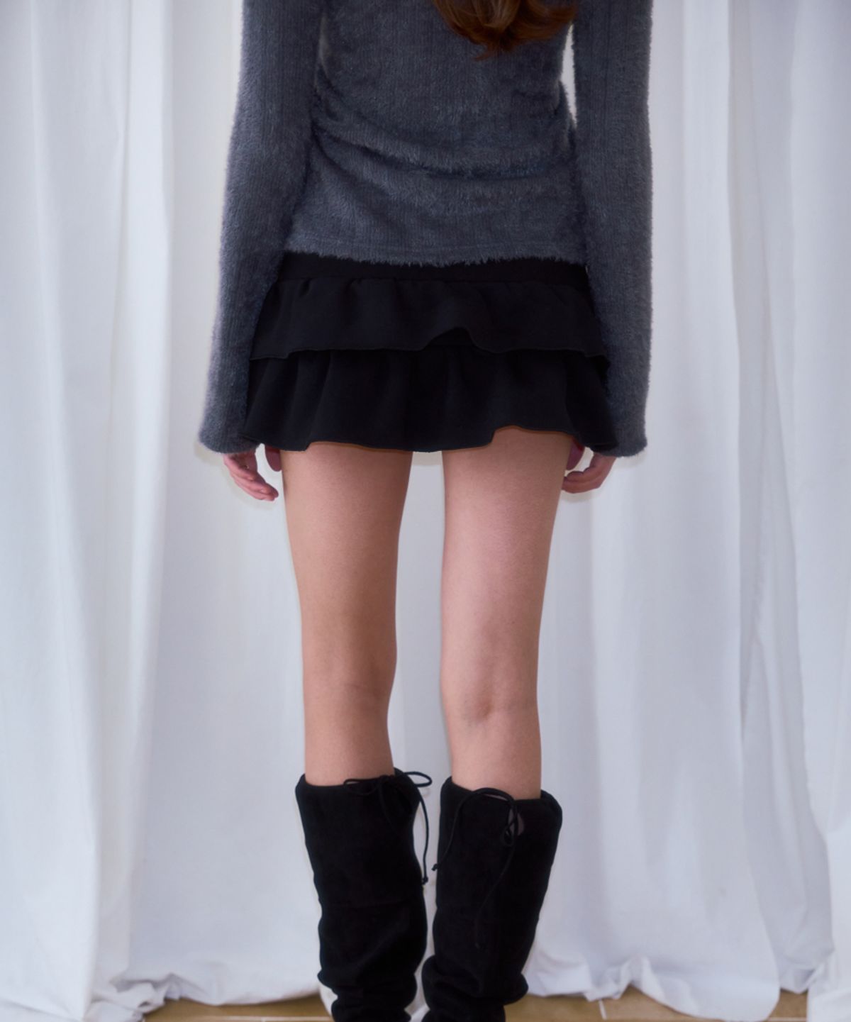 로제프란츠(ROSEFRANTZ) Cancan Sweat Mini Skirt [Black]