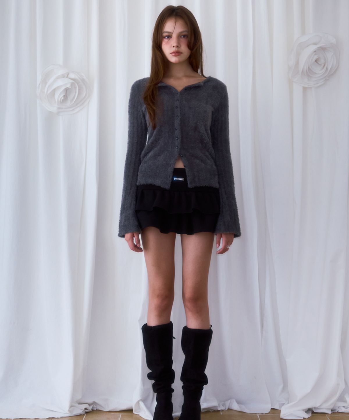 로제프란츠(ROSEFRANTZ) Cancan Sweat Mini Skirt [Black]