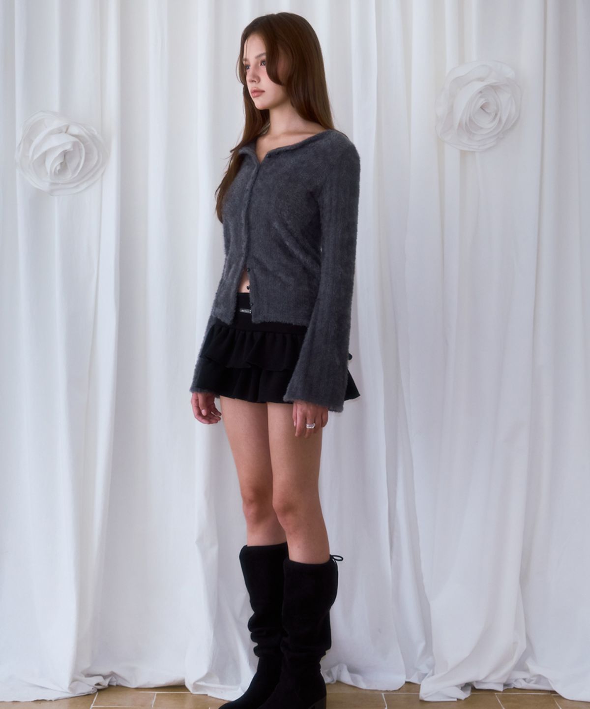 로제프란츠(ROSEFRANTZ) Cancan Sweat Mini Skirt [Black]