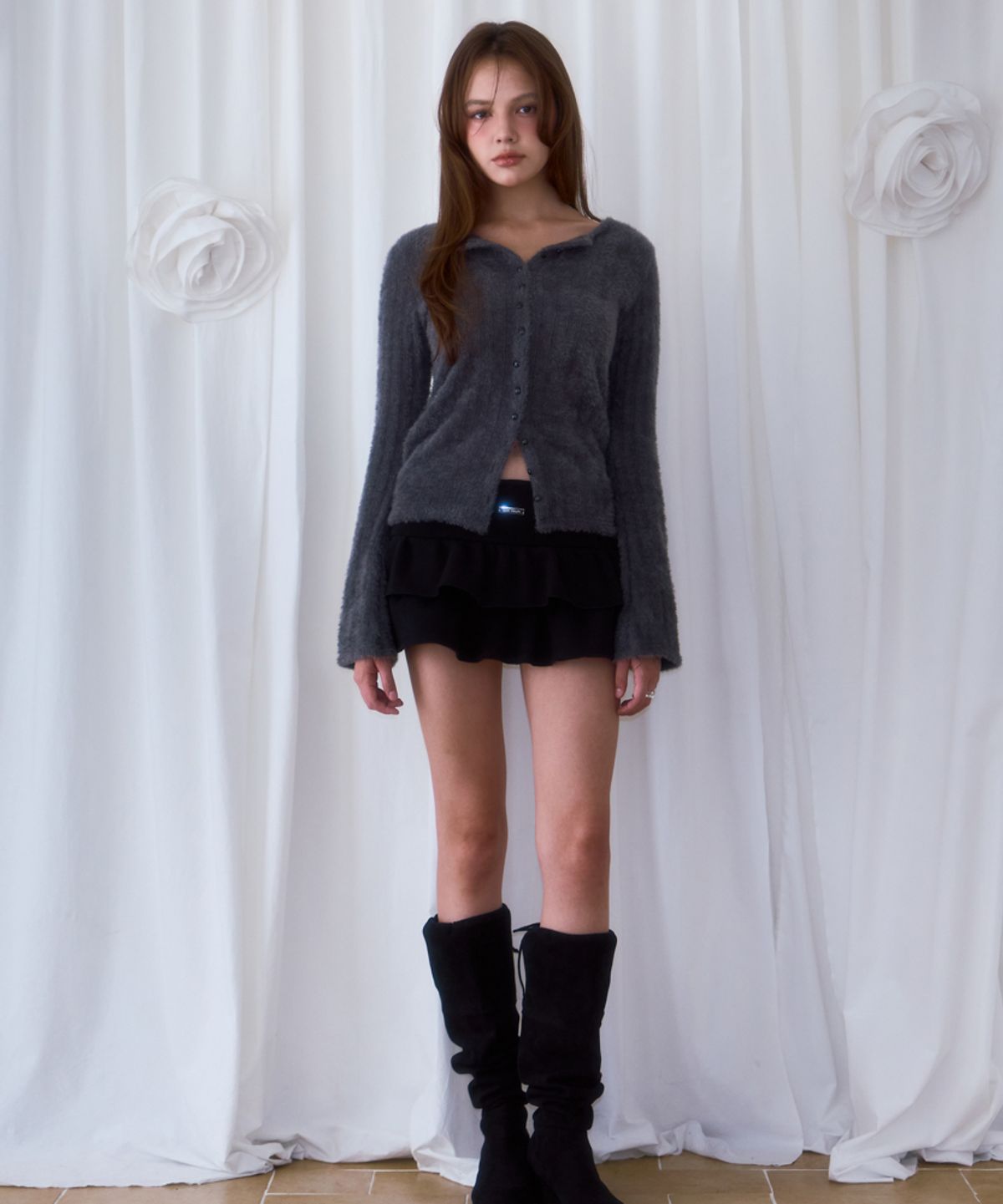 로제프란츠(ROSEFRANTZ) Cancan Sweat Mini Skirt [Black]