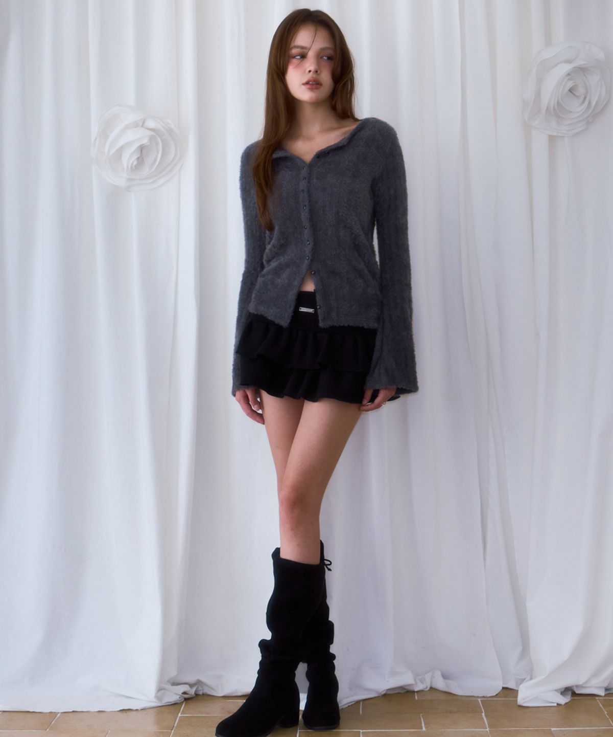 로제프란츠(ROSEFRANTZ) Cancan Sweat Mini Skirt [Black]