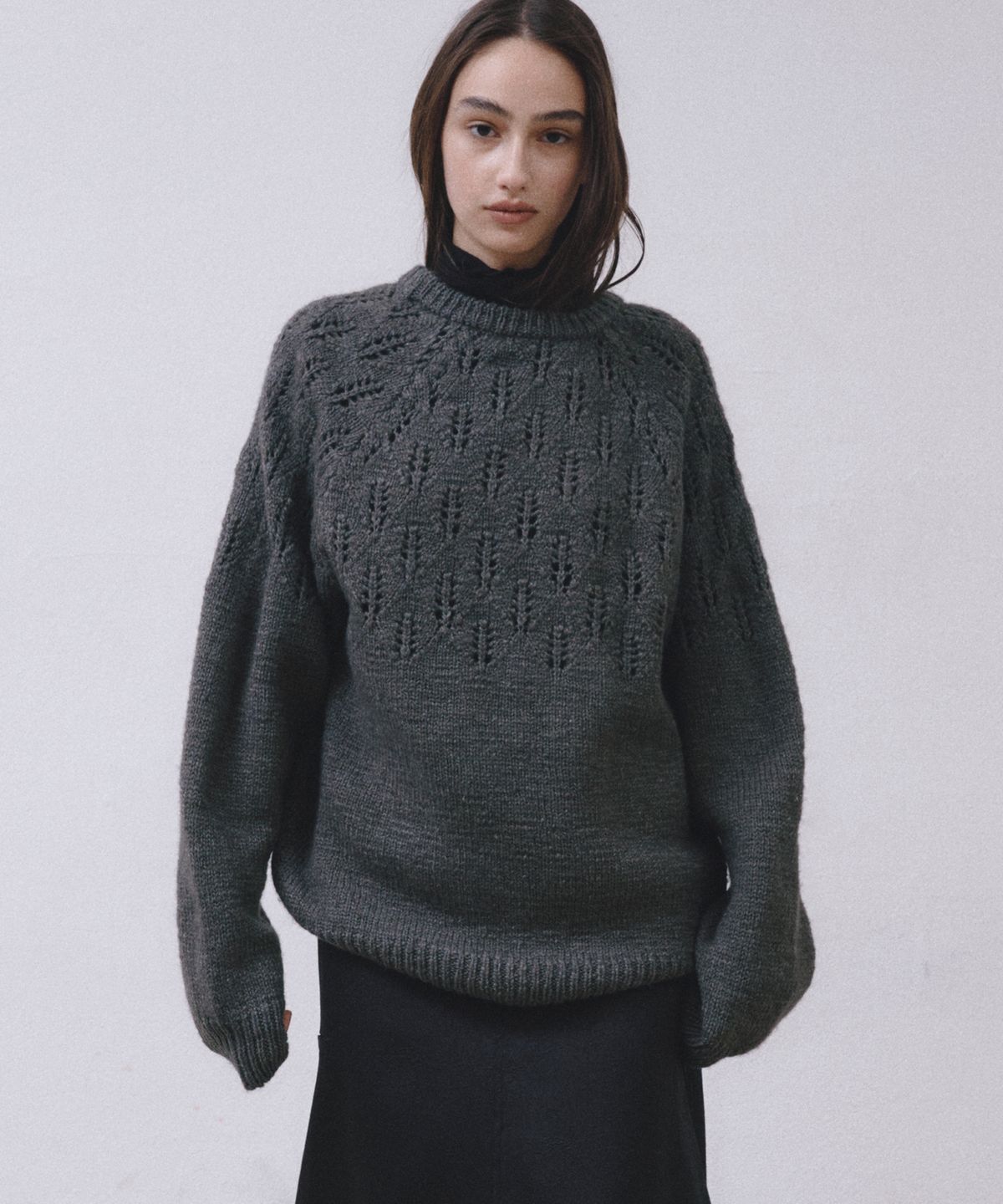 미드앤로우(MIDNLOW) Covent Wool Sweater (Grey)