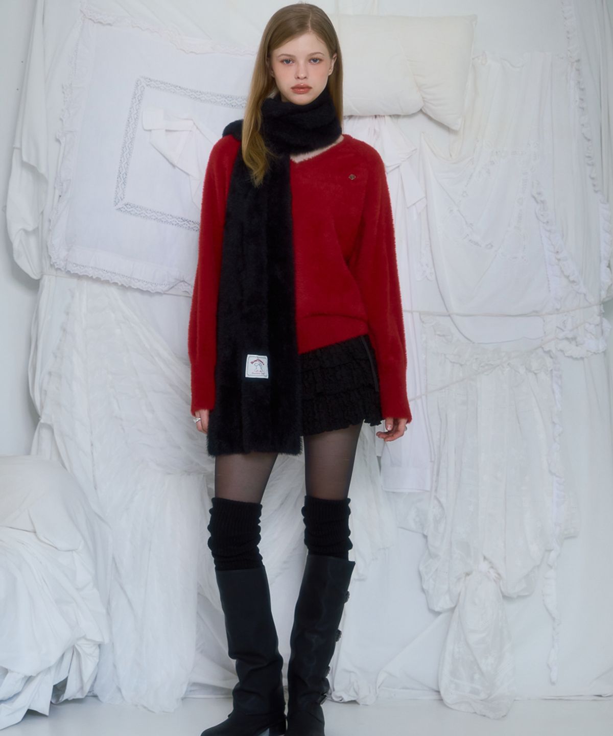 로제프란츠(ROSEFRANTZ) Cozy Fur Muffler [Black]