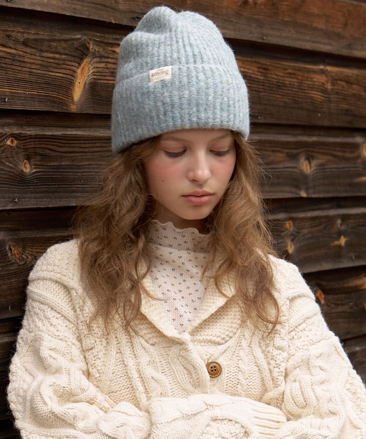 어몽(AMONG) A PASTEL BEANIE_POWDER BLUE