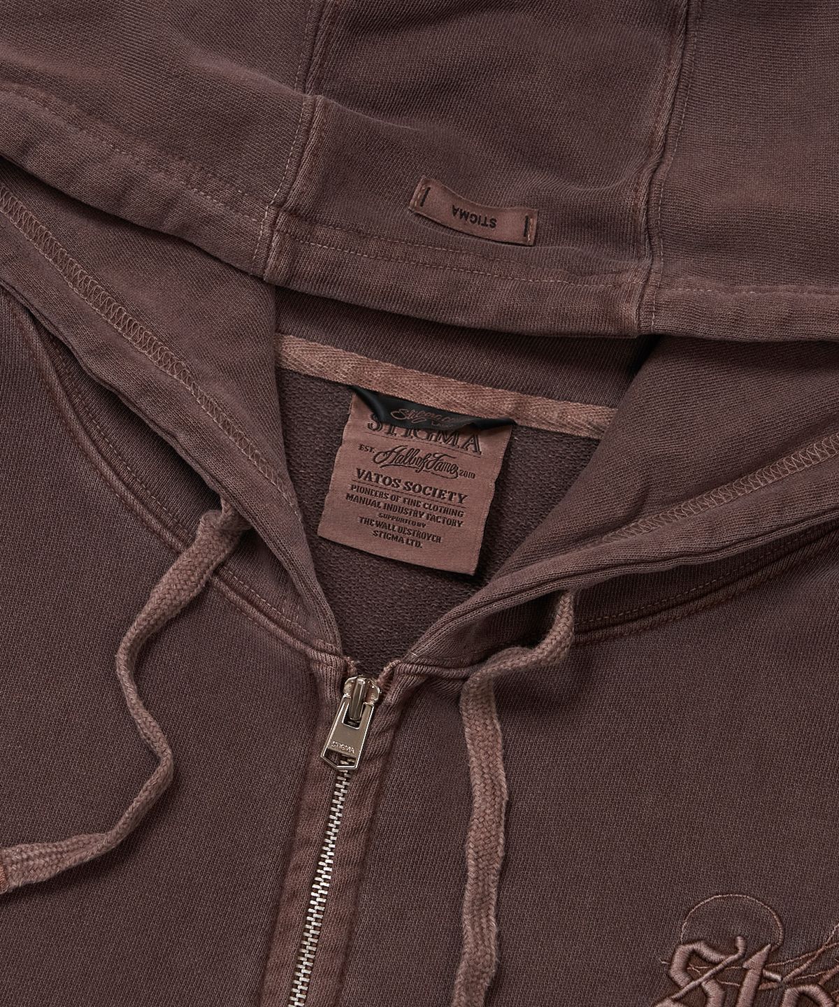스티그마(STIGMA) PIGMENT ML CROP ZIP-UP BROWN