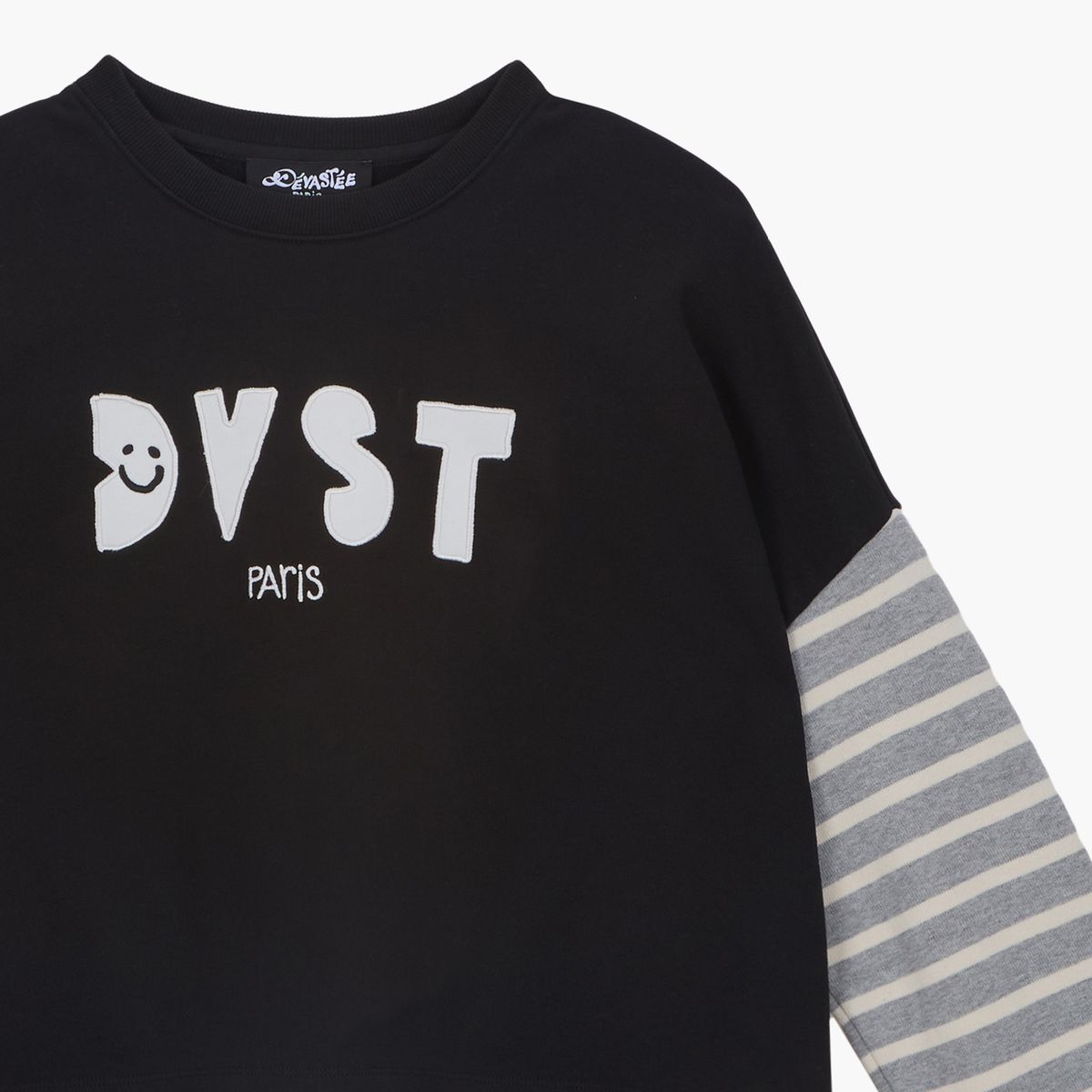 데바스테(DEVASTEE) DVST 스트라이프 티셔츠 BLACK (S5FWTP002)