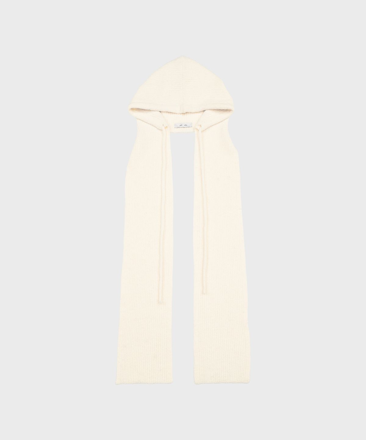알키알카(ALKI ALKA) Knit Hoodie Muffler (Ivory)