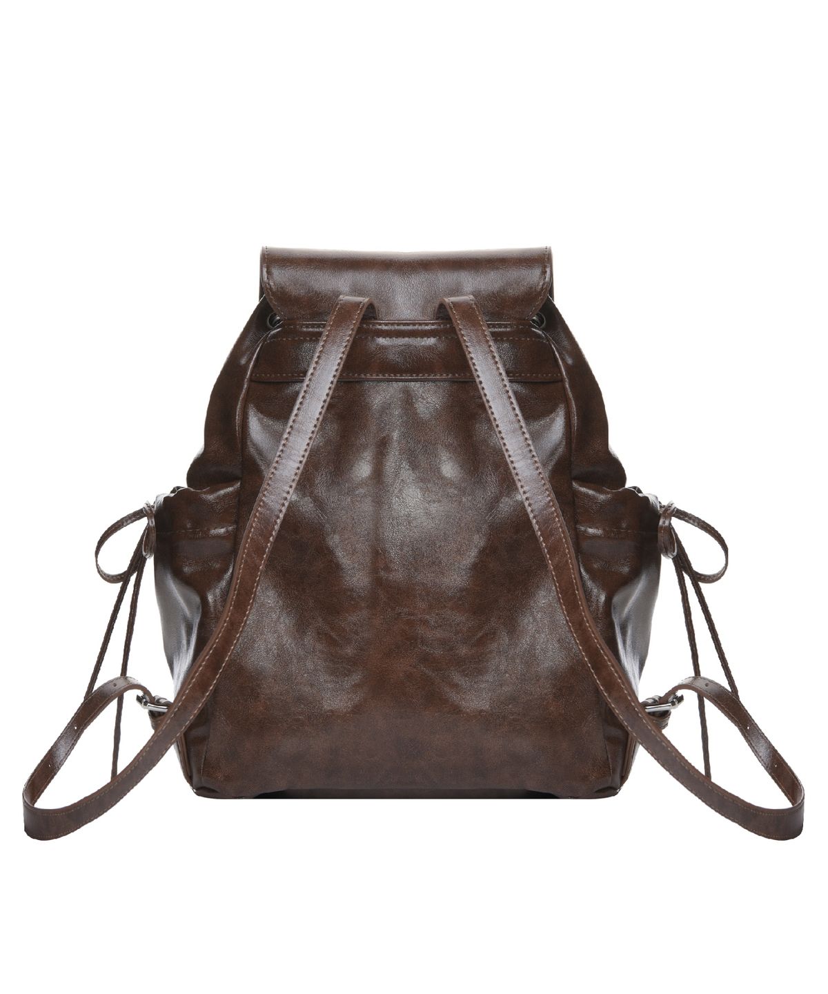 닉앤니콜(NICK&NICOLE) CRYSTAL LEATHER SHIRRING BACKPACK_BROWN