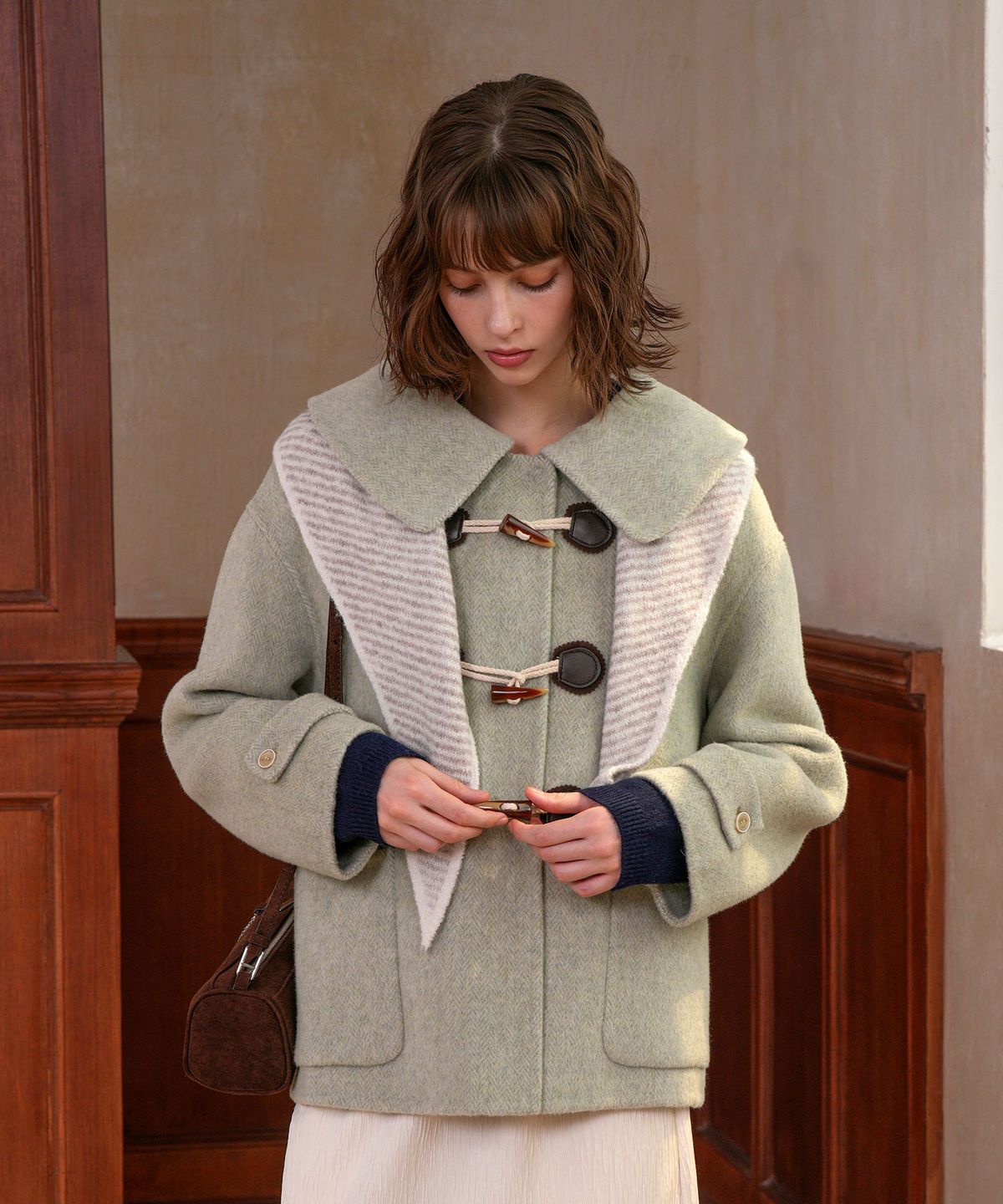 피그먼트(PIGMENT) [WOOL]더플카라코트 (QYCT250454)