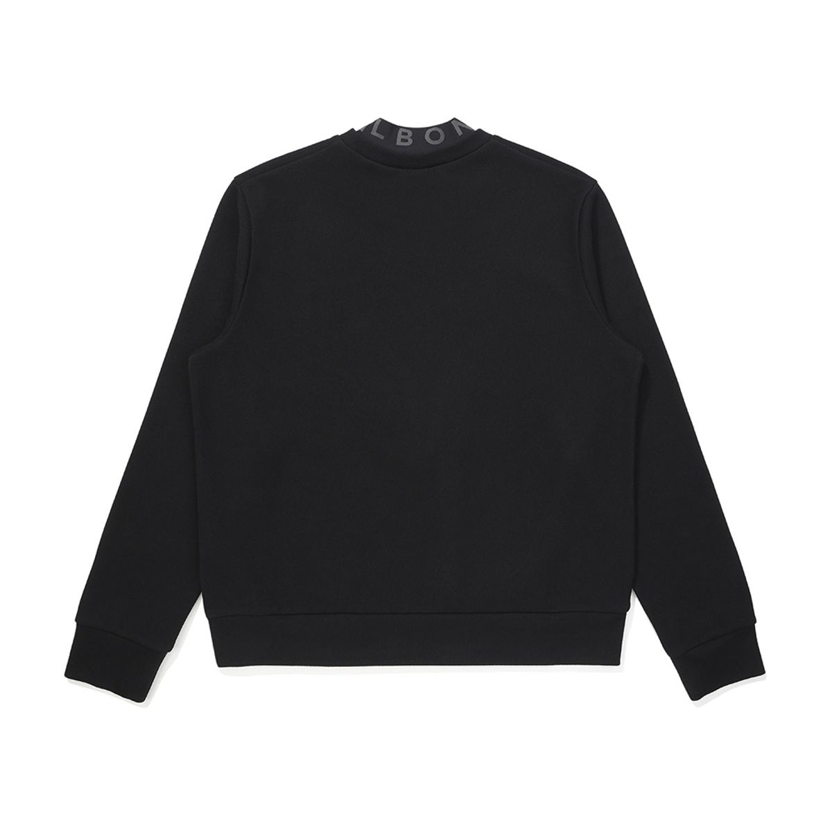 말본 골프(MALBON GOLF) 여성 이중 모크넥 로고 티셔츠 BLACK (WOMAN)