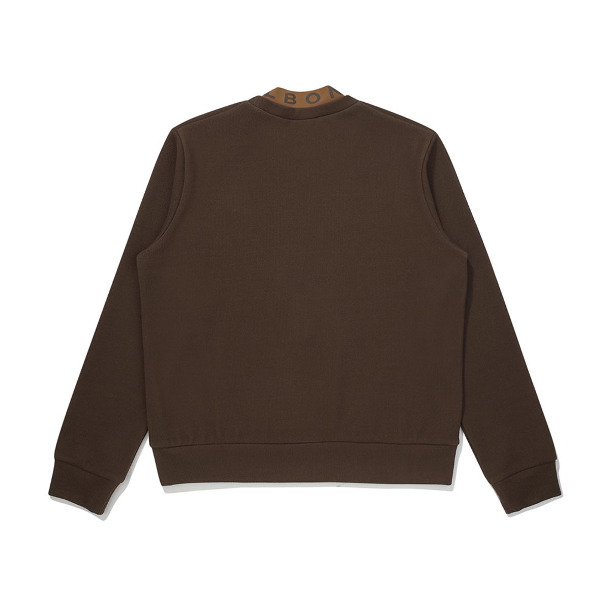 말본 골프(MALBON GOLF) 여성 이중 모크넥 로고 티셔츠 BROWN (WOMAN)