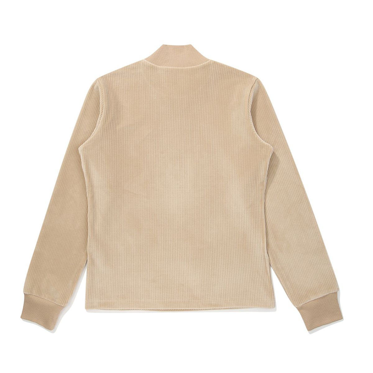 말본 골프(MALBON GOLF) 여성 모크넥 골지 티셔츠 BEIGE (WOMAN)