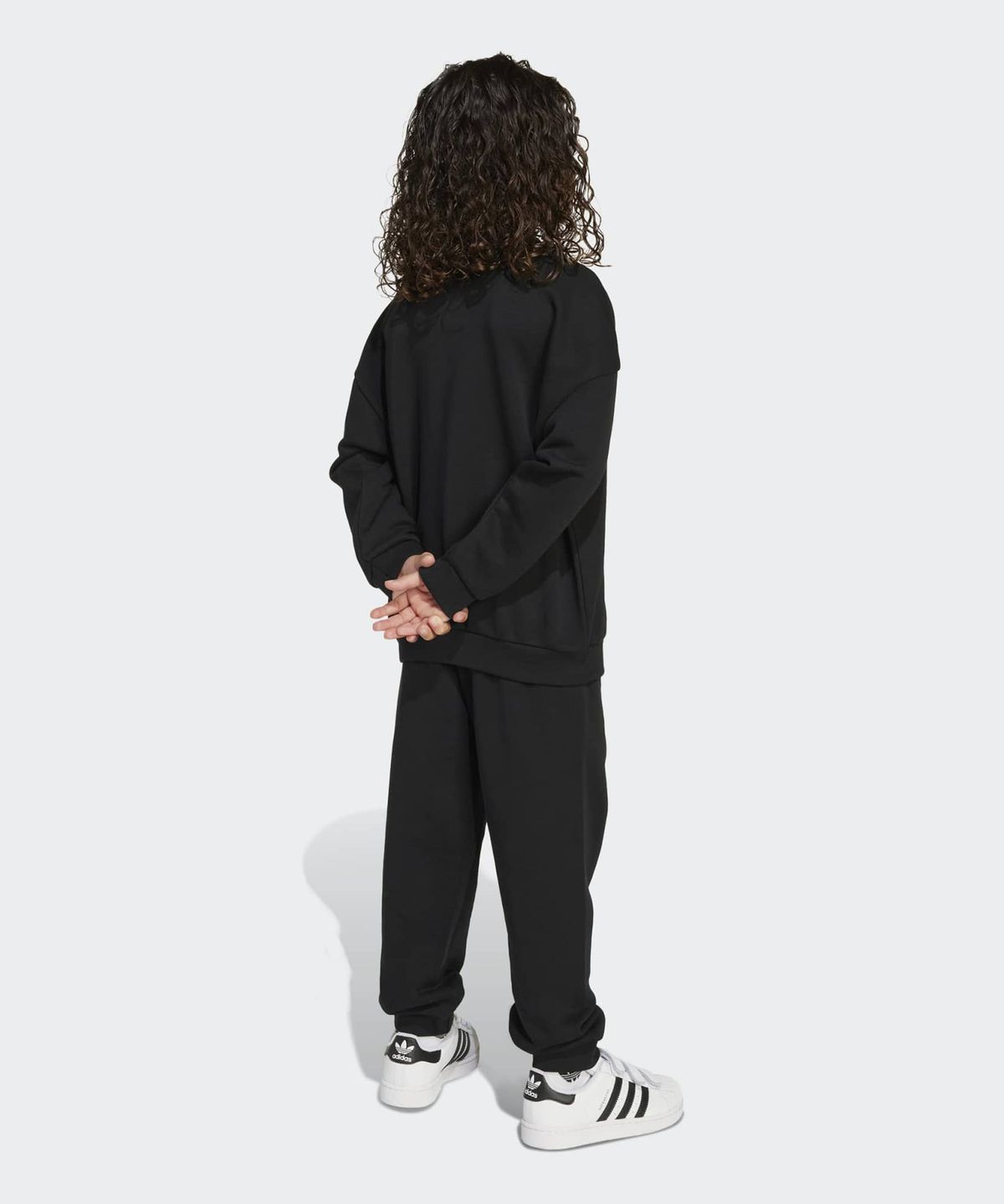 아디다스 키즈(ADIDAS KIDS) 트레포일 크루 세트 키즈 - 블랙 / JX0464