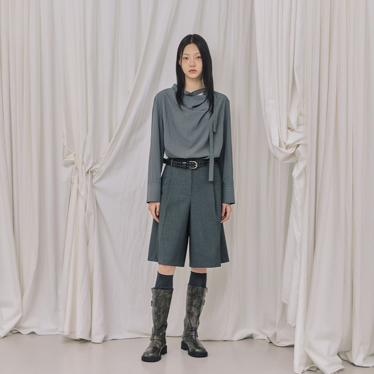 랩(LAP) 원턱 버뮤다팬츠 AR3WP861