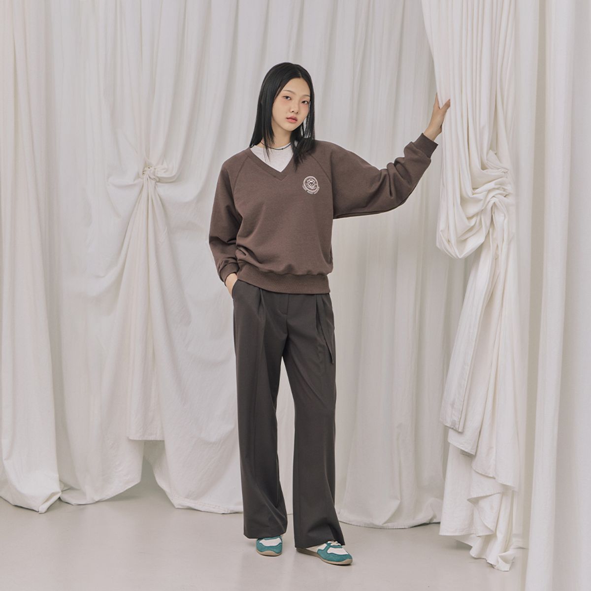 랩(LAP) 원턱 벨티드 와이드팬츠 AR3WP868