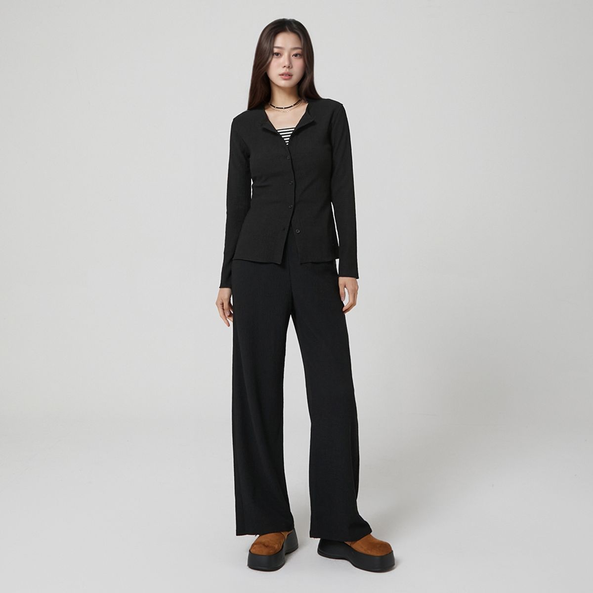 랩(LAP) 주름 가디건티셔츠 AR3CT864