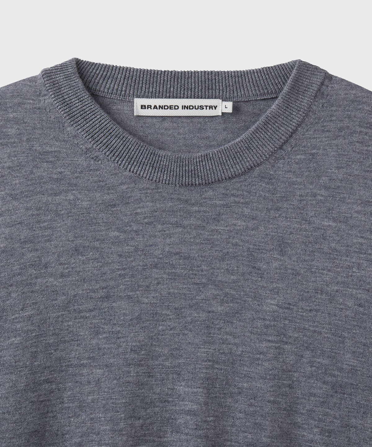브랜디드(BRANDED) [SUPERIOR] ESSENTIAL SUPERFINE ROUND KNIT [MELANGE GRAY]