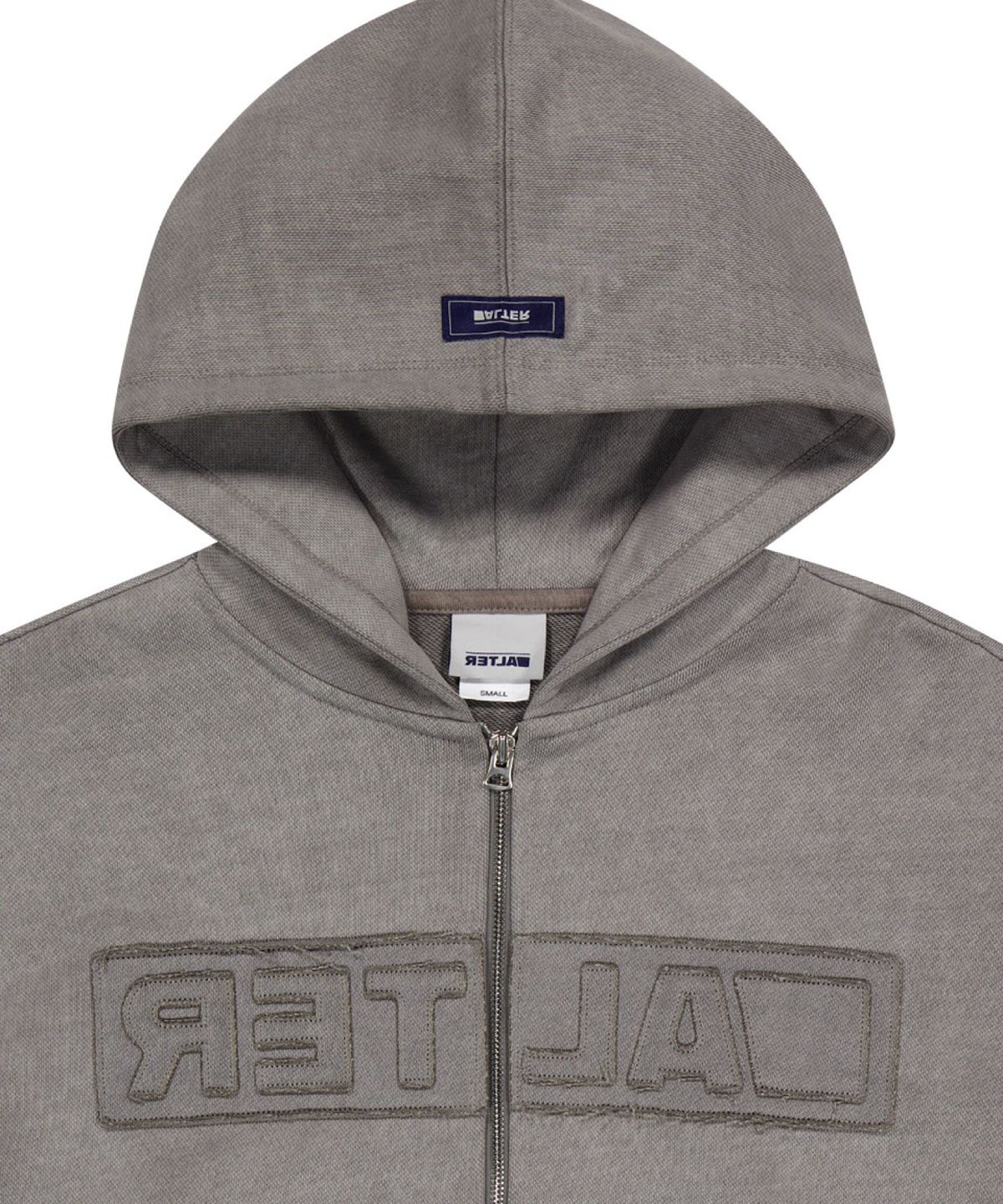 얼터 스튜디오(ALTER STUDIO) Pigment Applique Zip Up Hoodie_L/Grey