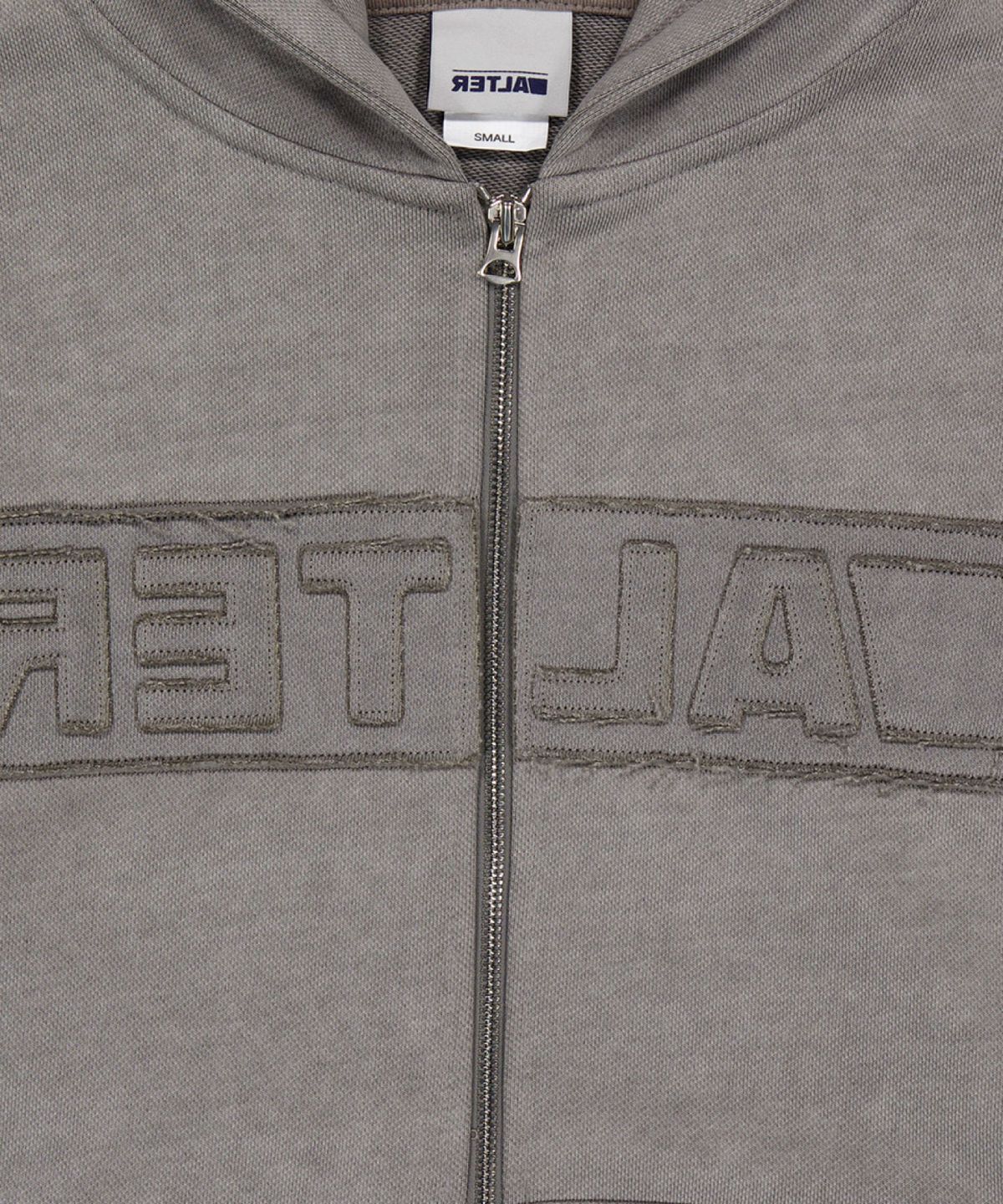 얼터 스튜디오(ALTER STUDIO) Pigment Applique Zip Up Hoodie_L/Grey