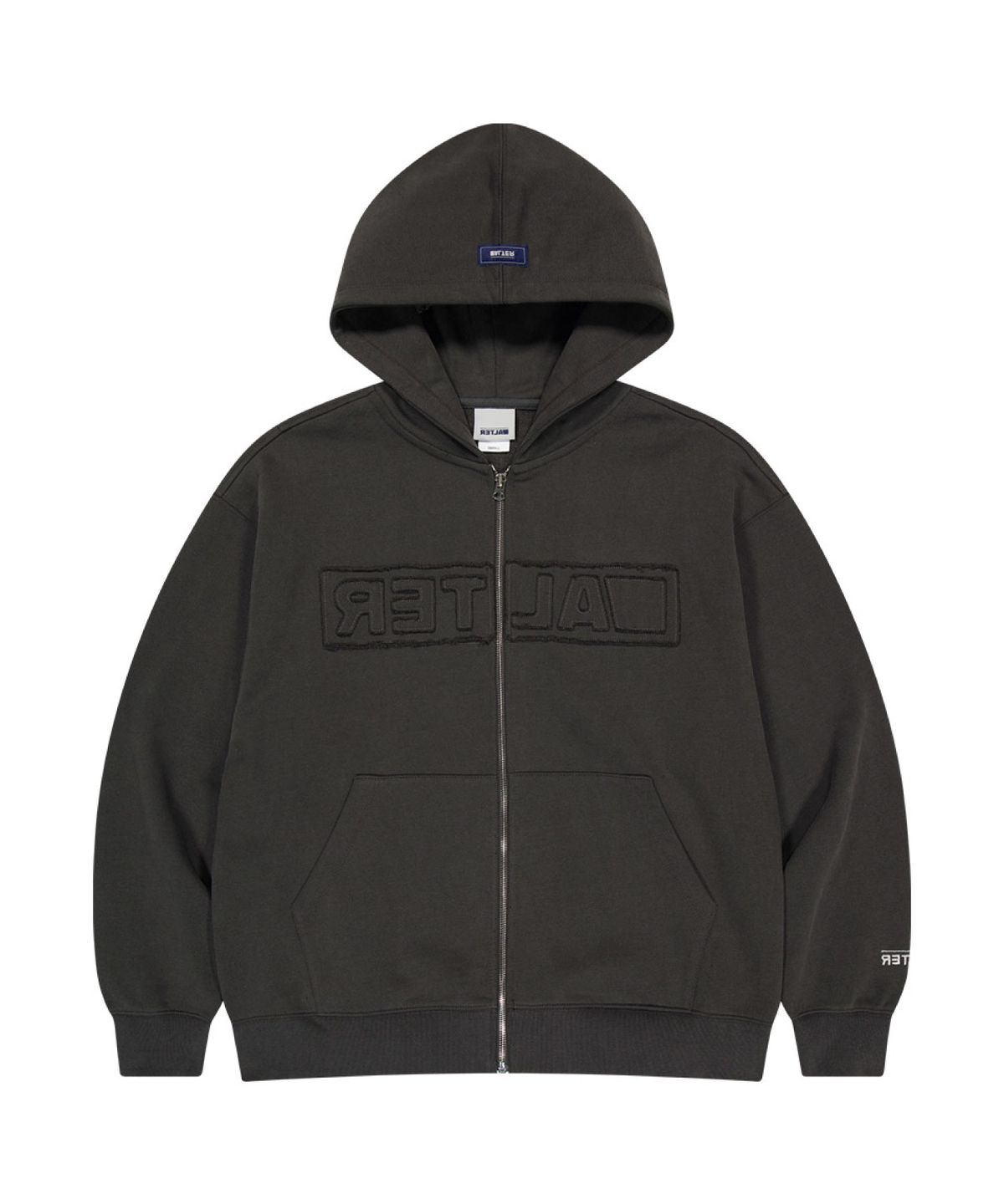 얼터 스튜디오(ALTER STUDIO) Pigment Applique Zip Up Hoodie_Charcoal