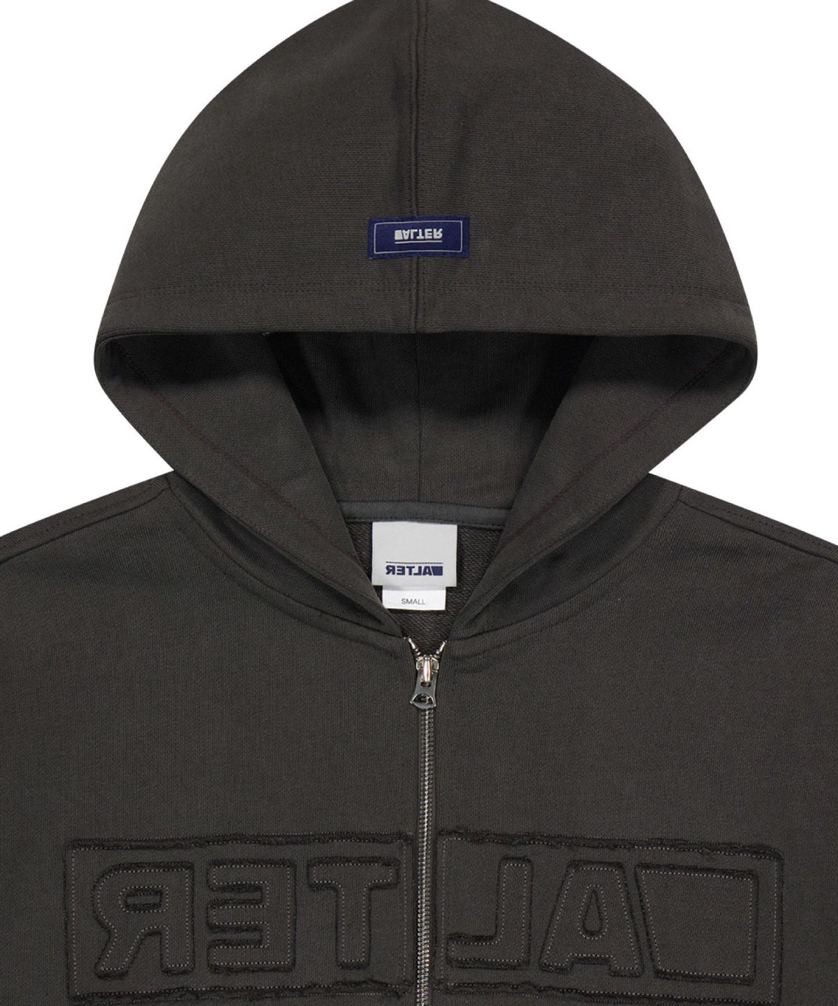 얼터 스튜디오(ALTER STUDIO) Pigment Applique Zip Up Hoodie_Charcoal