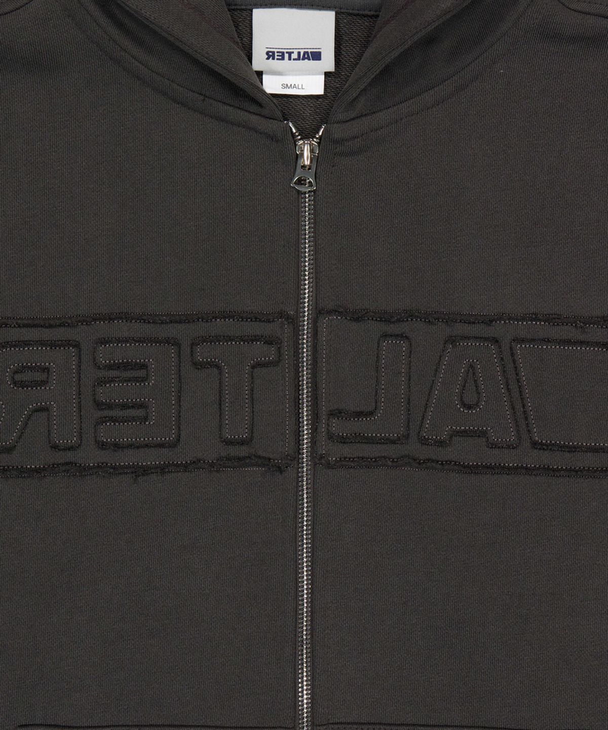 얼터 스튜디오(ALTER STUDIO) Pigment Applique Zip Up Hoodie_Charcoal